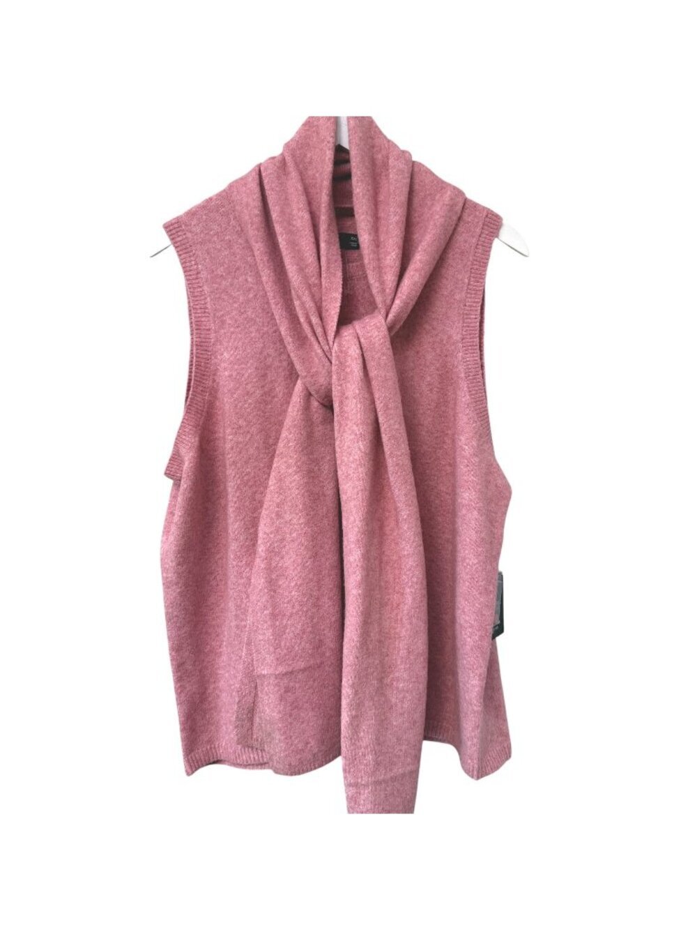 Simply Vera Wang Sweater w/ Scarf XXL Pink Sleeveless Cashmere Blend NWT